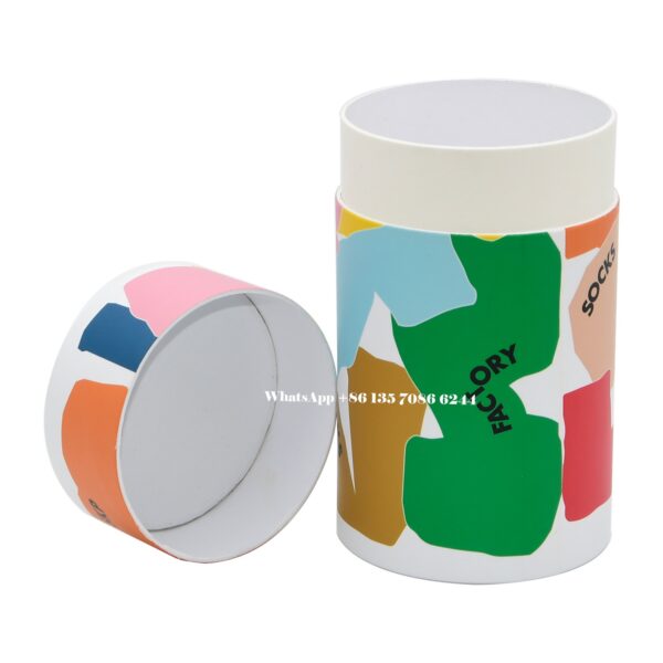 Personalized Socks Paper Tube Packaging Cylinder Boxes