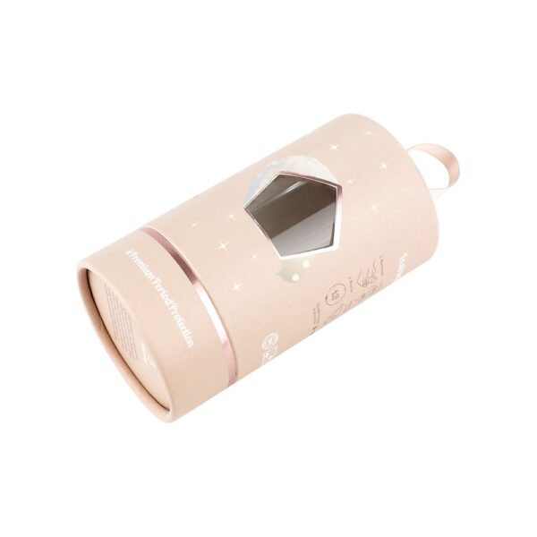 Розовая круглая бумажная трубка цилиндра упаковочная коробка для менструальной чашки с прозрачным окном