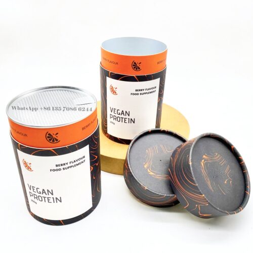 Recyclable Vegan Protein Powder Tube Box Packaging Wholesale Recyclable Vegan Protein Powder Tube Box Packaging Wholesale