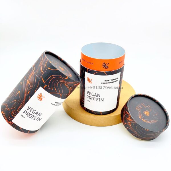 Recyclable Vegan Protein Powder Tube Box Packaging Wholesale