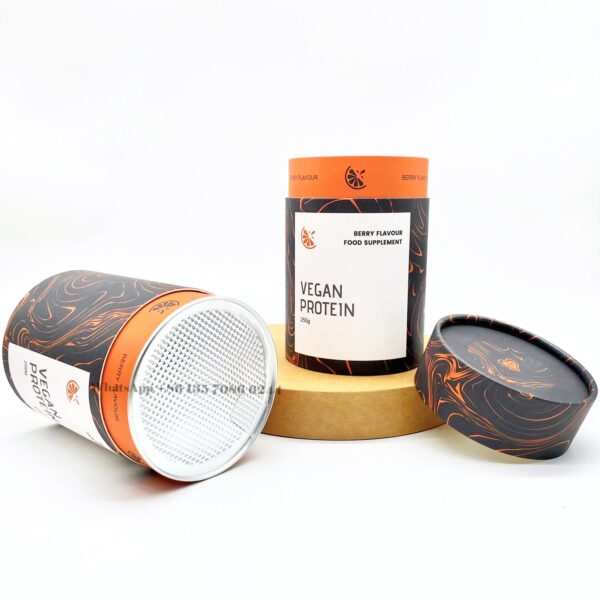 Recyclable Vegan Protein Powder Tube Box Packaging Wholesale