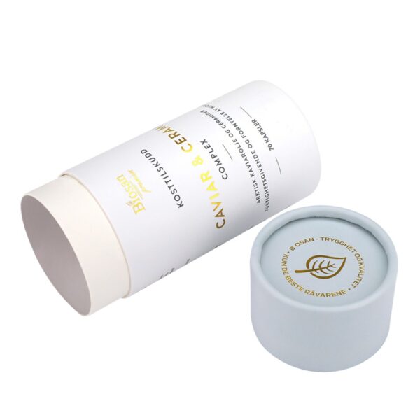 Embalagem de tubo de cartão para creme facial reciclado, caixas de tubo para cosméticos em papel