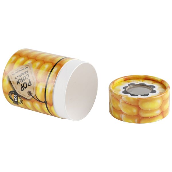 Recycled Rigid Paper Tube Boxes, Cardboard Cylindrical Boxes for Popcorn Kernels Packaging