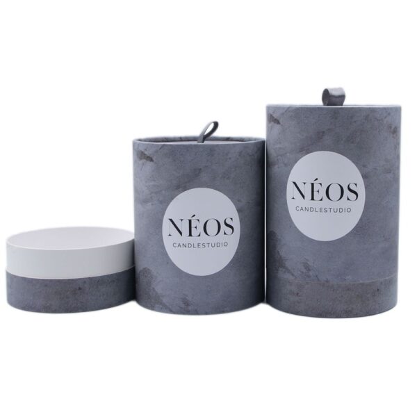 Round Cardboard Candle Jars Boxes Packaging Scented Candle Paper Tube with Ribbon Handle