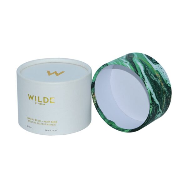 Textured Paper Tube Boxes Cardboard Round Box Paper Cans for Masque Packaging