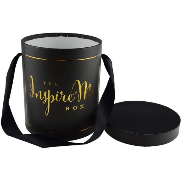 Wholesale Black Cardboard Cylinder Boxes for Rose Packaging, Luxury Large Round Flower Boxes