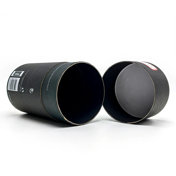 검은색 원형 종이 튜브 포장