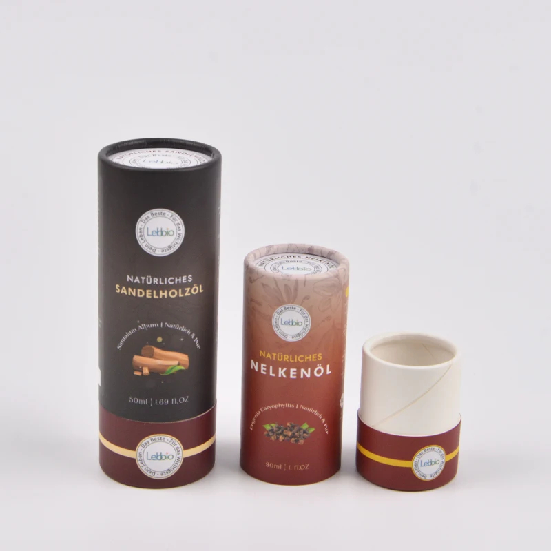 Custom Printed Essential Oil Paper Tube Packaging Boxes