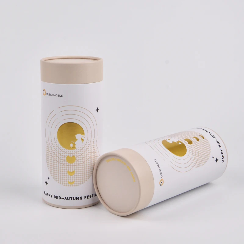 Custom Printed Mid-Autumn Paper Tube Gift Packaging Boxes