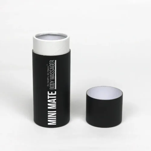 Emballage en tube papier imprimé noir personnalisé pour masseur corporel