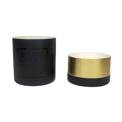 Custom Black Paper Candle Tube Packaging with Logo Print