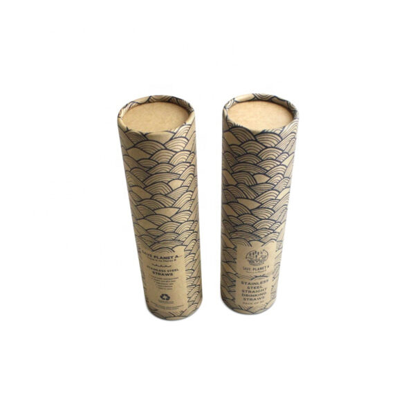 Embalagem de tubo de papel kraft personalizada para conjunto de palhinhas