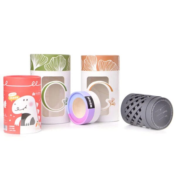 Cajas personalizadas para tubos de papel con ventanas transparentes