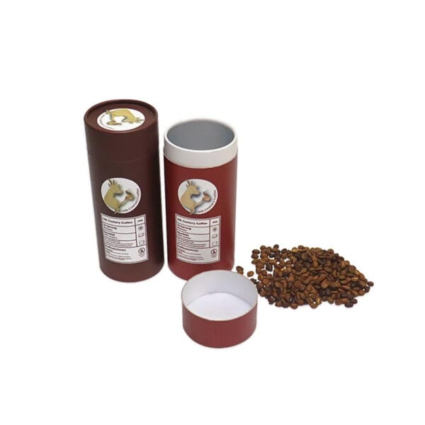 Custom Printed Coffee Bean Cylindrical Paper Tube Packaging