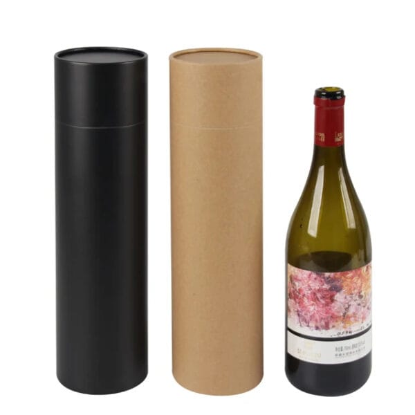 Custom Printed Kraft Paper Tube Packaging for Wine Bottles