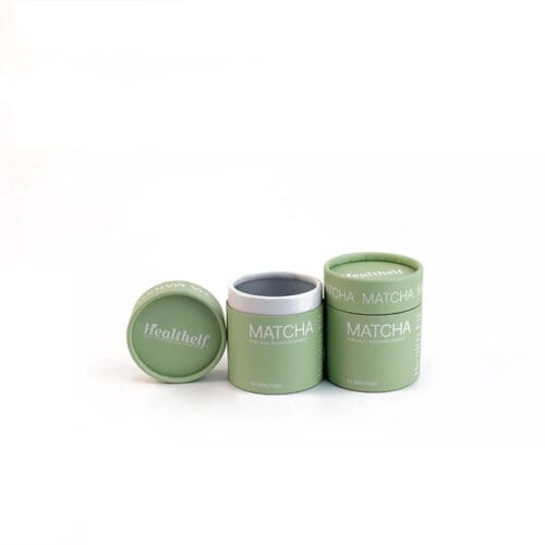 Té Matcha impreso a medida Tubo de papel Cajas de embalaje Latas