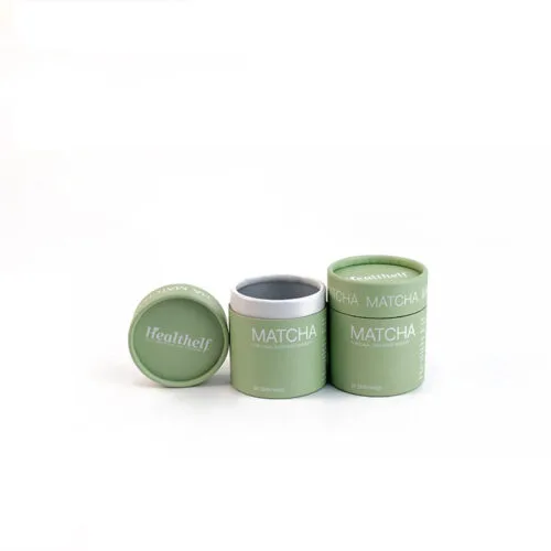 Tube en papier pour emballage de thé Matcha imprimé sur mesure Boîtes de conserve