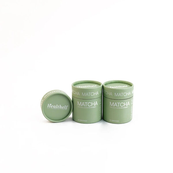Té Matcha impreso a medida Tubo de papel Cajas de embalaje Latas