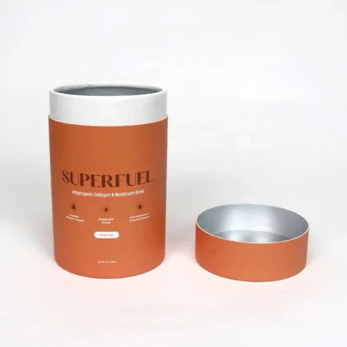 Envasado en tubo de papel impreso personalizado para superalimentos en polvo