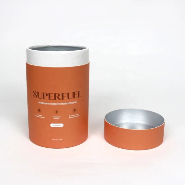 Custom Printed Paper Tube Packaging for Superfood Powder