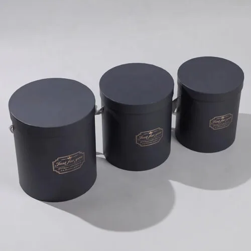 Boîtes à fleurs rondes en papier personnalisées avec couvercle et logo
