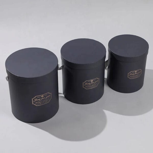 Custom Round Paper Tube Flower Gift Boxes With Lids and Logo