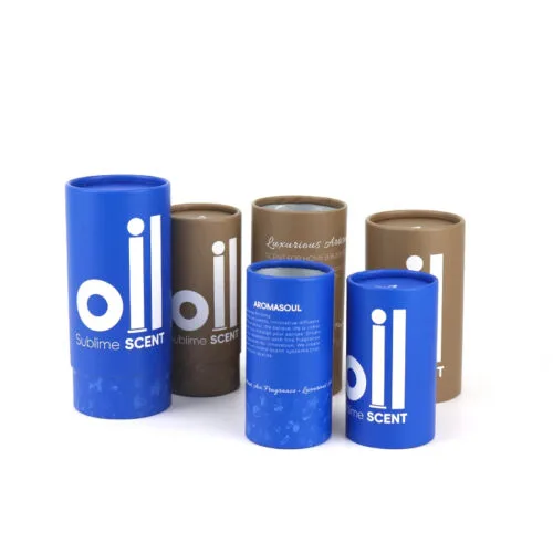 Custom Printed Paper Tube Boxes for Essential Oil Bottles Custom Printed Paper Tube Boxes for Essential Oil Bottles