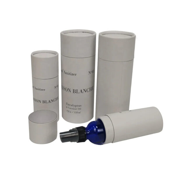 Custom Paper Tube Packaging for Hand Sanitizer Spray Bottles