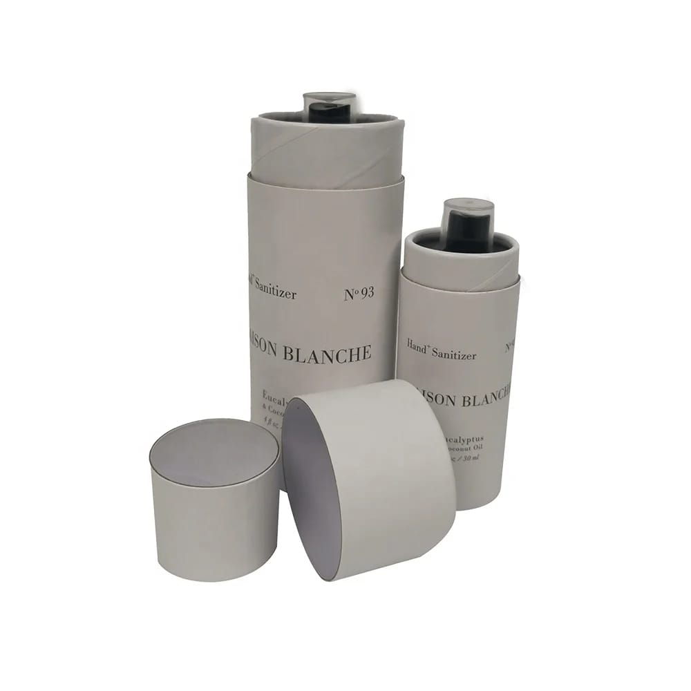 Custom Paper Tube Packaging for Hand Sanitizer Spray Bottles