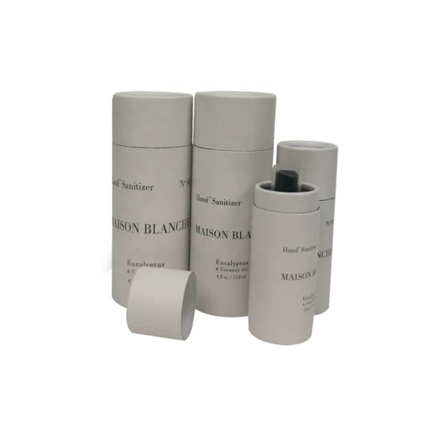 Custom Paper Tube Packaging for Hand Sanitizer Spray Bottles