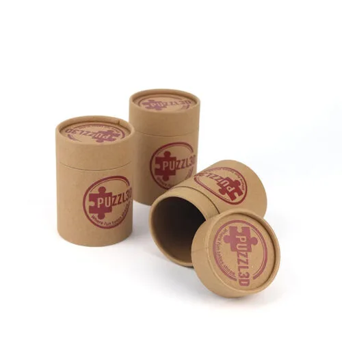 Imballaggio in tubo di carta Kraft stampato su misura per i giocattoli puzzle