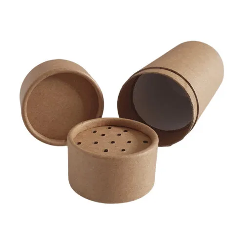 Custom Printed Kraft Paper Tube Packaging with Sifter Lid Custom Printed Kraft Paper Tube Packaging with Sifter Lid