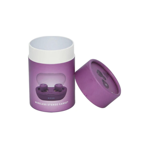 Custom Printed Paper Tube Packaging for Wireless Earbuds
