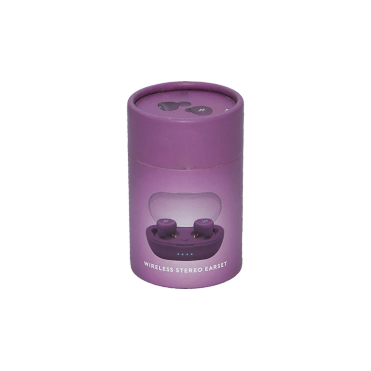 Custom Printed Paper Tube Packaging for Wireless Earbuds