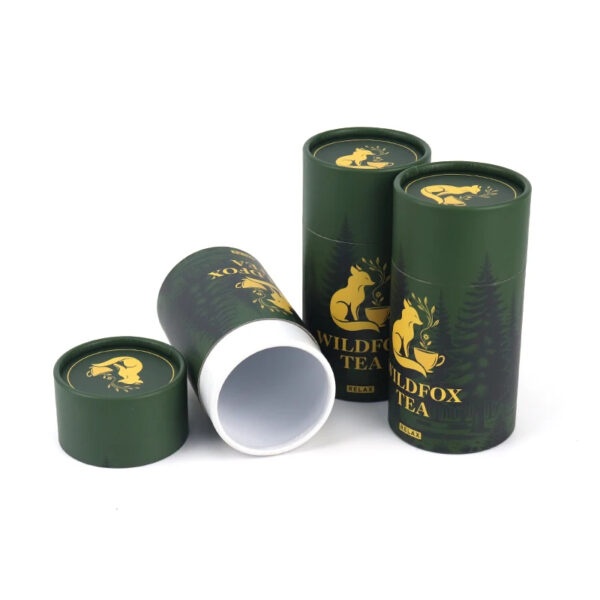 Custom Printed Round Paper Tea Tube Packaging Gift Cans