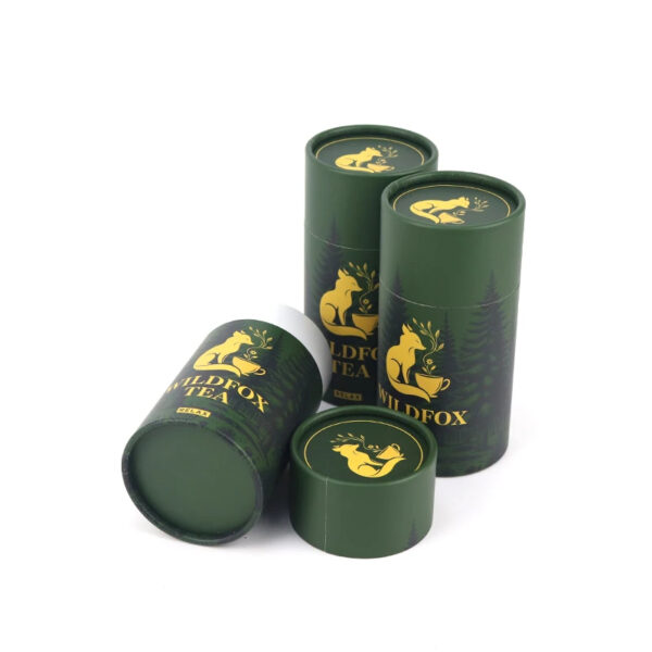 Custom Printed Round Paper Tea Tube Packaging Gift Cans
