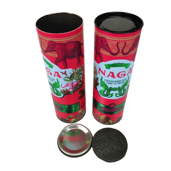 Emballage en tube papier rond imprimé sur mesure pour bouteilles de rhum