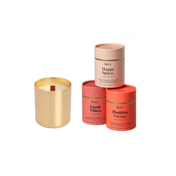 Foil Banded Rigid Paper Tube Packaging for Scented Candles