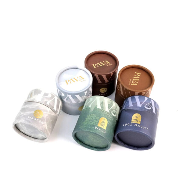 Foil Logo Rigid Paper Tube Packaging for Incense Blends