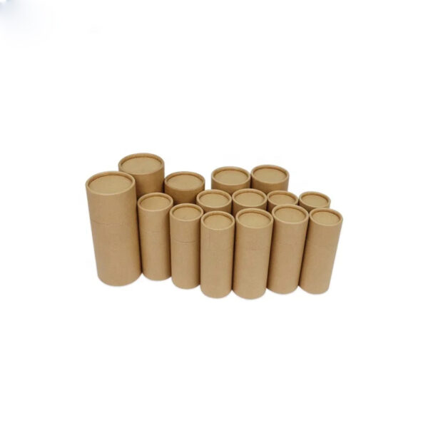 Tubos cilíndricos de papel kraft natural con tapas telescópicas