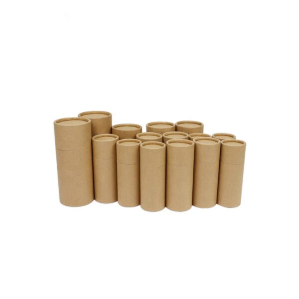 Tubos cilíndricos de papel kraft natural con tapas telescópicas