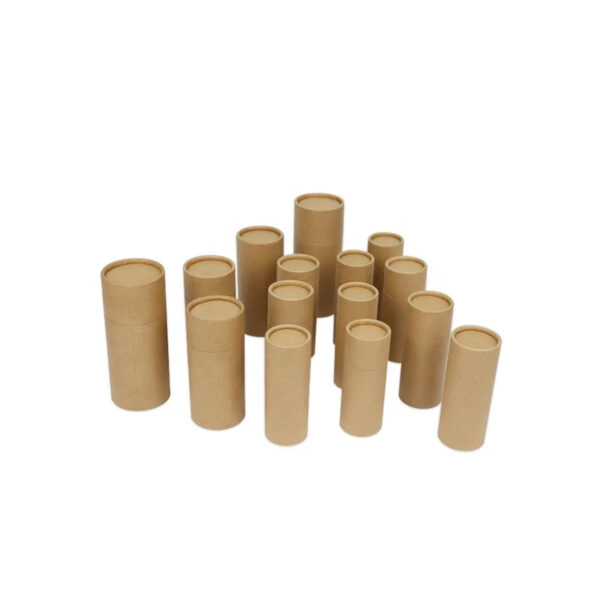 Tubos cilíndricos de papel kraft natural con tapas telescópicas