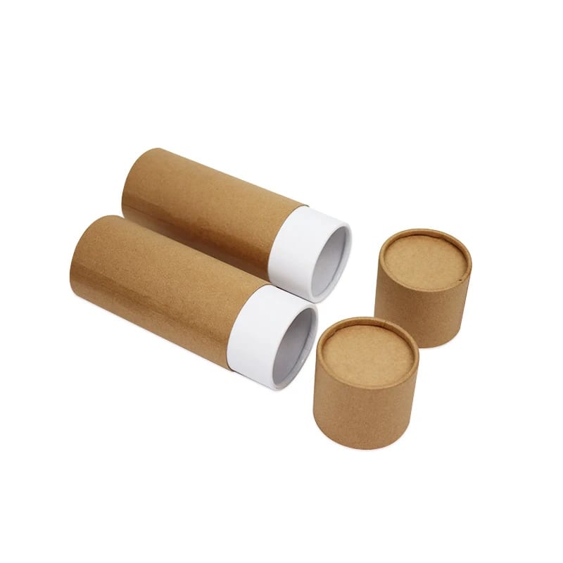 Verpackungsschachtel aus naturbelassenem Kraftpapier für Tee mit erhöhtem Innenhals