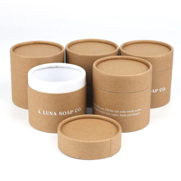 Wholesale Kraft Bath Bomb Tube with Printed Logo and Lid