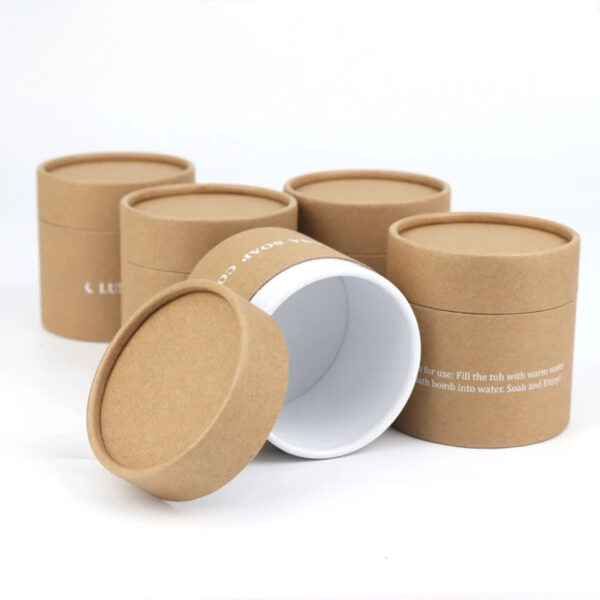 Wholesale Kraft Bath Bomb Tube with Printed Logo and Lid