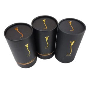 cylindrical perfume box, rigid paper tube, foil stamped packaging